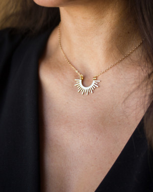 Collier Demi-Soleil Plaqué Or