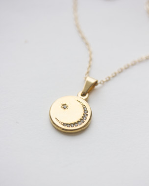 Collar Luna Creciente Oro 14k