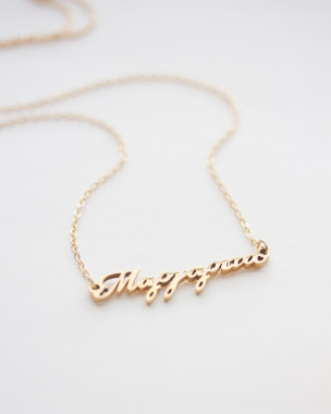 Collar Nombre Griego Oro 14k