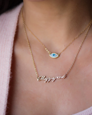 Collar Ojo Turco Oro 14k