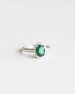 Sterlingsilber Smaragd Ring