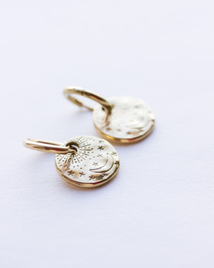 Gold Boho Creolen Sonne Mond