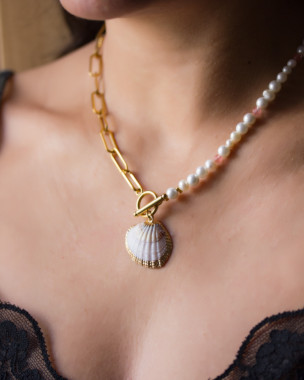 Collier Plaqué Or Perles Toggle