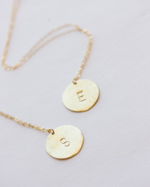 14k Gold Lange Buchstaben Halskette