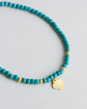 Tobillera turquesa vermeil 14k