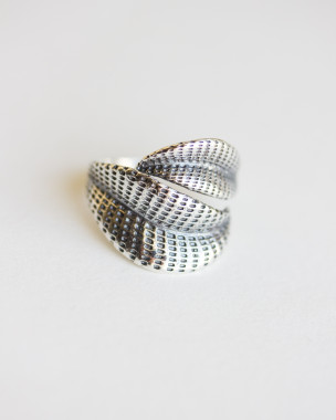 Sterlingsilber Blattring verstellbar