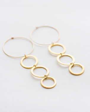 Pendientes Aros Largos Oro 14k