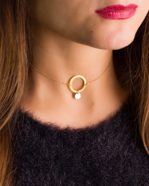 Collier Ras-du-Cou Plaqué Or Cercle