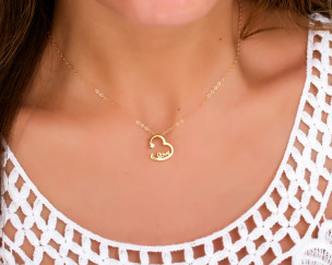 Collier cœur plaqué or