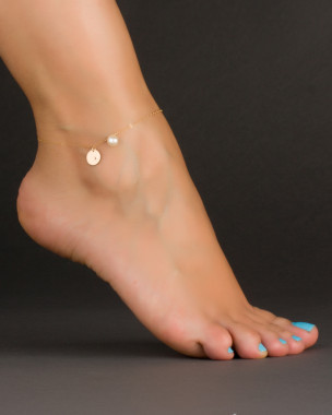 Tobillera oro relleno 14k perla