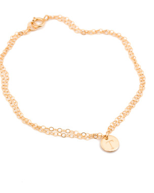 Goldgefülltes Scheibenarmband personalisiert