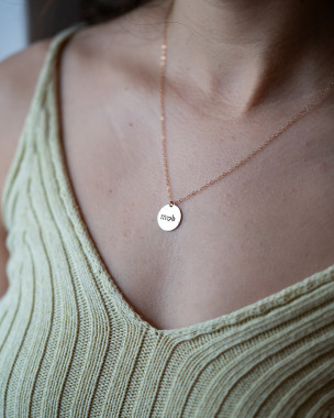 Initial Disk Necklace - 13mm