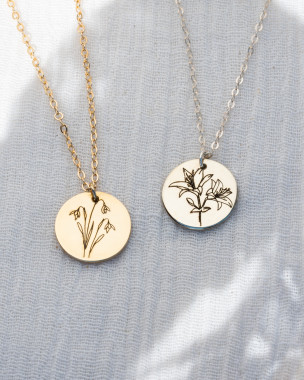 Birth Flower Personalized Necklace