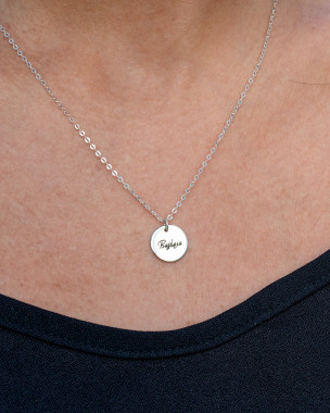 Personalized Disk Necklace Greek - 13mm
