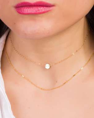 Gold Initial Choker Halskette