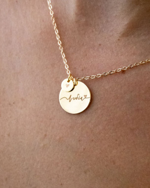 Personalized Disk Necklace Greek - 16mm