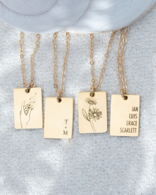 Personalized Rectangle Necklace