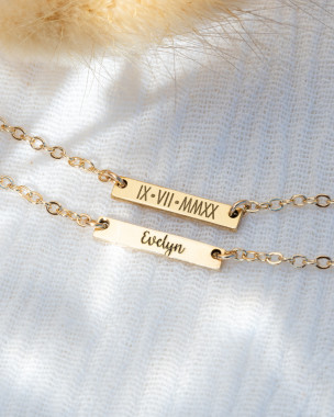 Personalized Tiny Bar Necklace