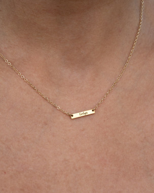 Personalized Tiny Bar Necklace