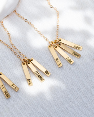 Personalized Vertical Bar Necklace - 3x16