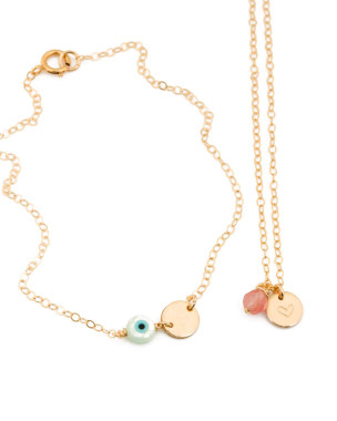 Collier Plaqué Or Pierre Naissance