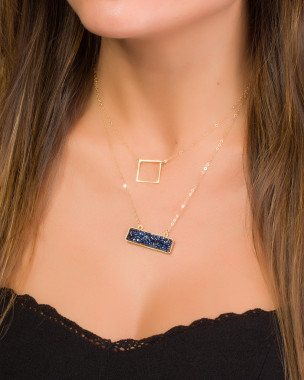 14k Goldfilled Druzy Halskette