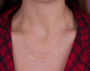 Collier Superposé Plaqué Or Triple Rang