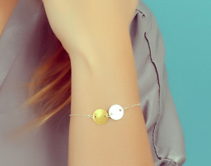 Silber Gold Scheibenarmband