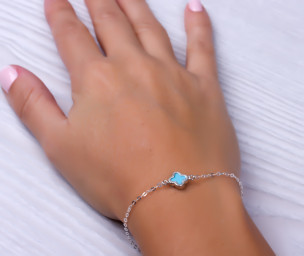 Sterlingsilber Kleeblatt Armband