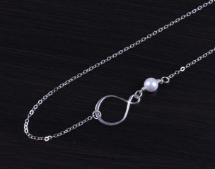 Sterlingsilber asymmetrische Perlenkette