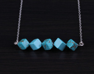 Collier Turquoise Carré Argent