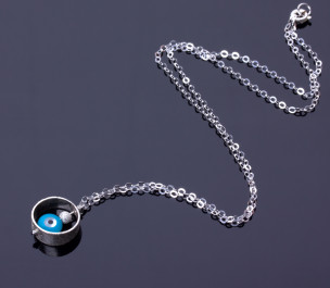 Collier Argent Œil Bleu Protecteur