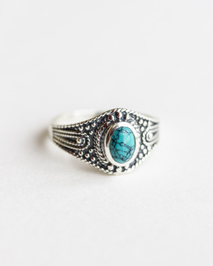Bague Turquoise Argent Boho