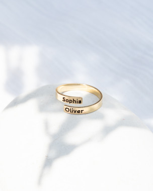 Wrapped Personalized Band Ring - 3mm
