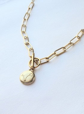 Gold Edelstahl Toggle-Halskette